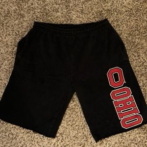 Ohio State Black and Red Sweat Shorts